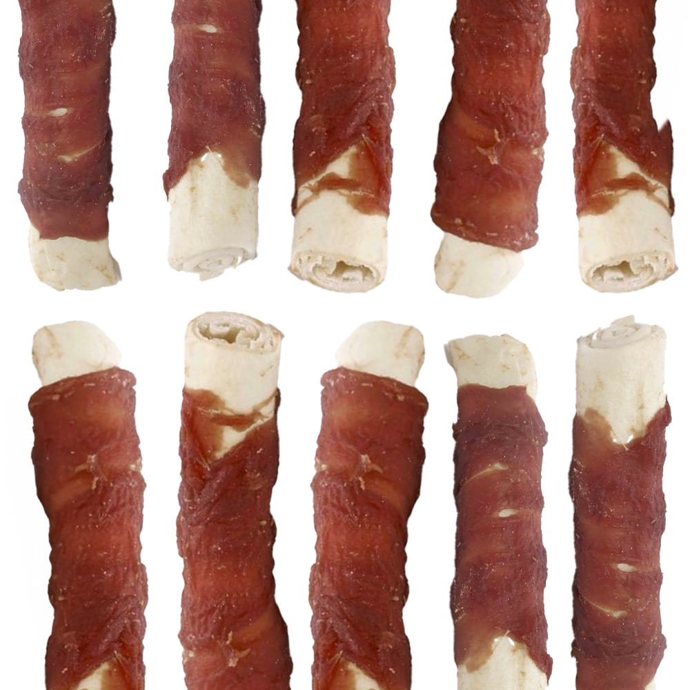 Maced pałka biała kość z kaczką 12cm 500g przysmak